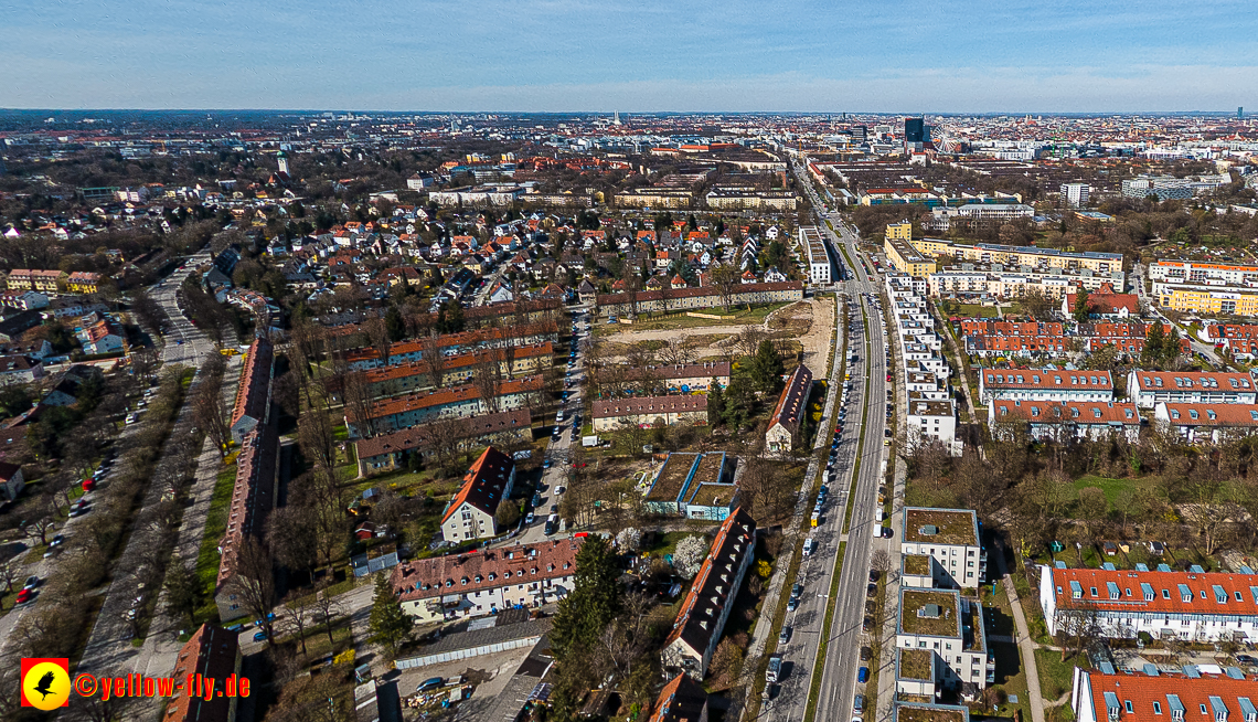 21.03.2023 - Luftbilder von der Baustelle Maikäfersiedlung in Berg am Laim
